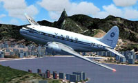 Screenshot of VARIG Curtiss C-46A Commando in the air.