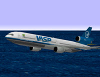 Screenshot of VASP McDonnell Douglas MD-11 in flight.