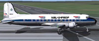 Screenshot of Val-U-Prop Douglas DC-4 on runway.