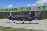 Screenshot of Vermont ANG Lockheed Martin F-35 on the ground.