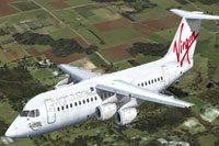 Screenshot of Virgin Australia Avro RJ100 in flight.