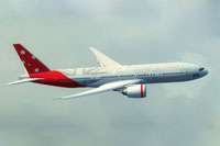 Screenshot of Virgin Australia Boeing 777-200LR in flight.