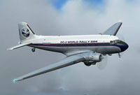 Screenshot of World Rally 2004 Douglas DC-3 in flight.