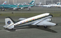 Screenshot of World Rally 2009 Douglas DC-3 on runway.