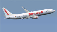 Screenshot of Sunweb Boeing 737-800 in flight.
