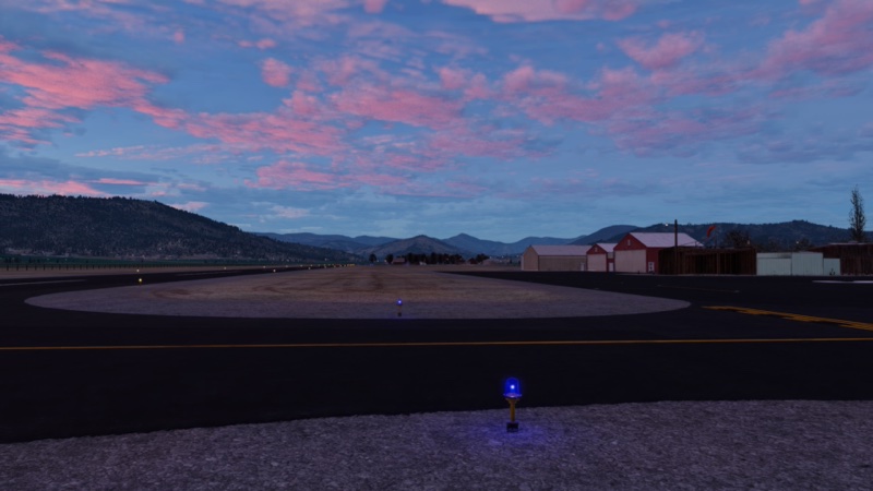 The airport at night.