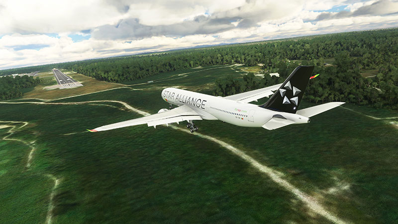 Image shows the native A330-900neo freeware mod for Microsoft Flight Simulator.