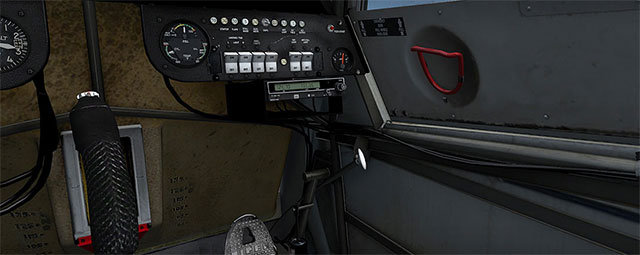 Accurate cockpit switches and dials on the panel