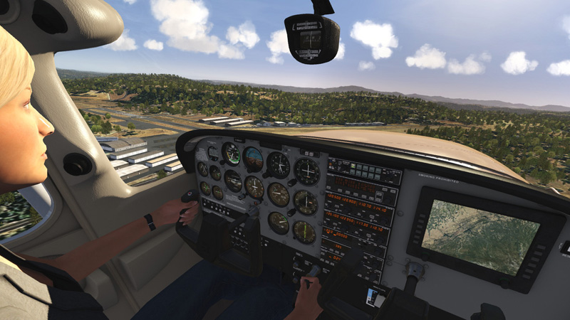 3D virtual cockpit and pilot.