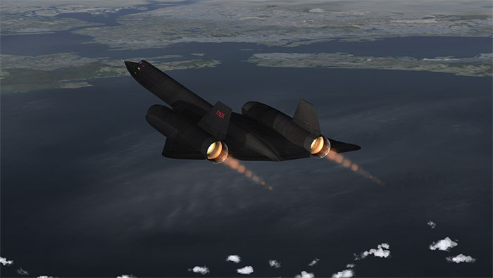 Afterburners alight in flight.