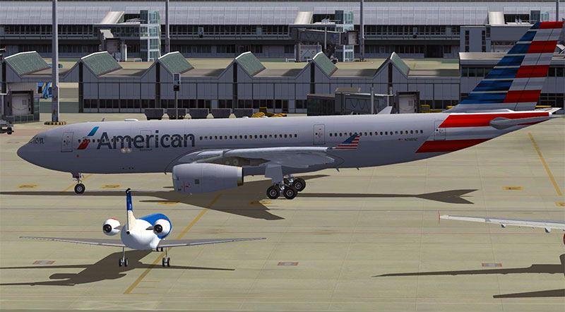 American Airlines A330 taxiing.