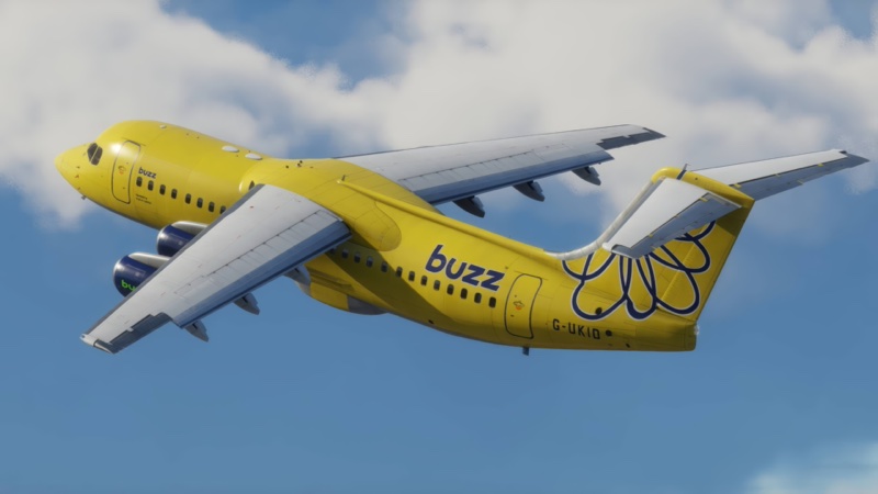 buzz air BAe in flight in XP12.
