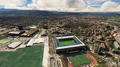 Screenshot showing Bern City and stadium after installing this freeware mod.