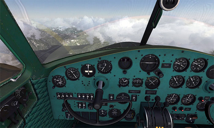 The highly detailed 3D virtual cockpit.