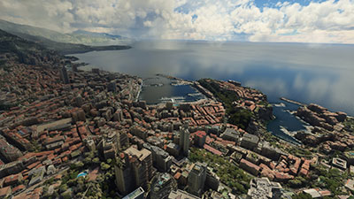 Monaco City depicted after installing this mod in MSFS.