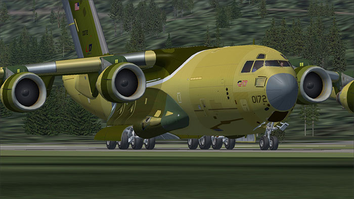 Aircraft in camouflage livery.