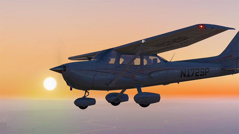 Cessna 172 in flight.