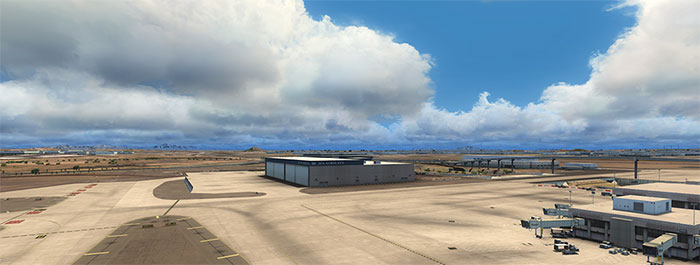 Clouds over airport