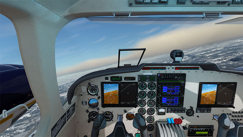 Cockpit of aircraft.