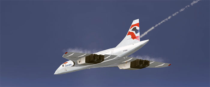 Concorde in high altitude flight