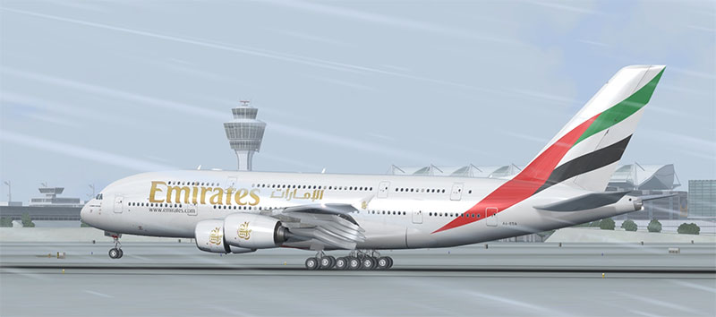 Emirates A380 in FSX.