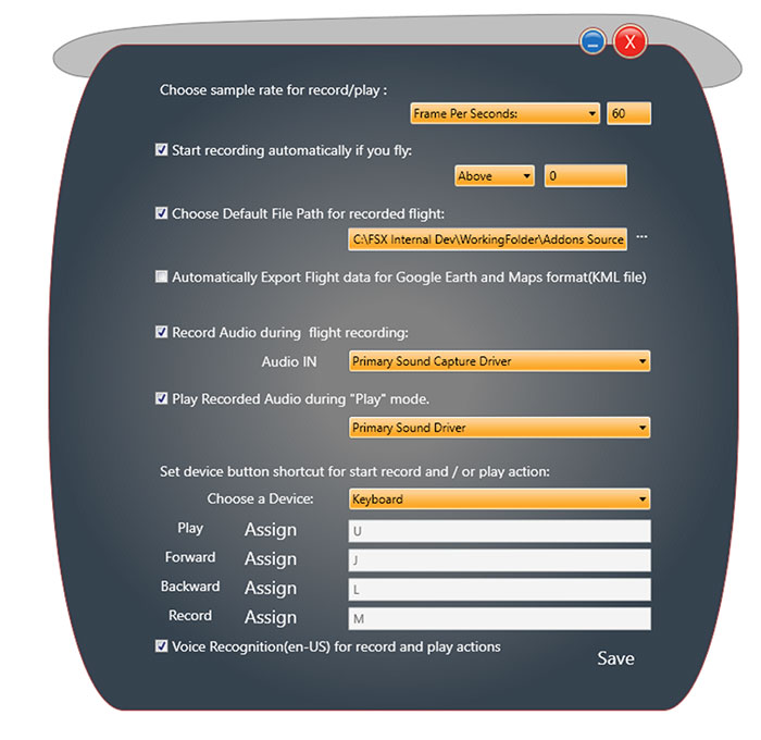 FCR Dialog box