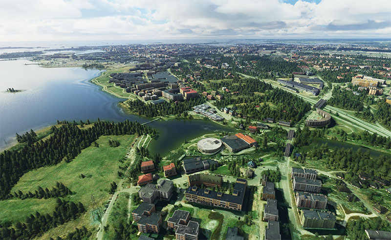 Finland DEM (mesh) scenery add-on displayed in MSFS.