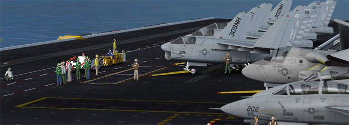 Flight deck of the simulated version