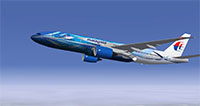 A Boeing 777 in FlightGear.