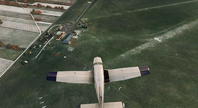 A light aircraft flying over LFNT in MSFS after installing the mod.
