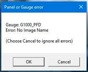 Error message shown