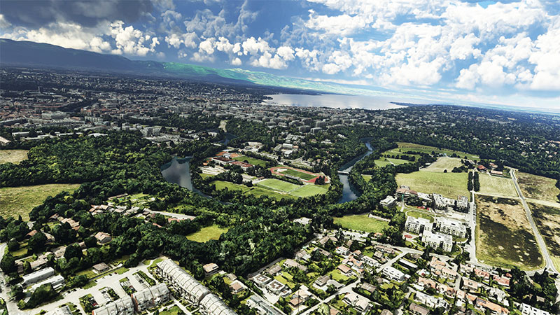 Geneva, Switzerland after installing this scenery mod in MSFS.
