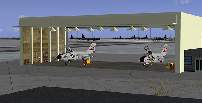 Aircraft in hangar