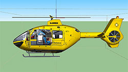 3D model of air ambulance helicopter.