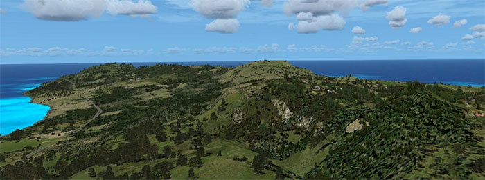 Hills and coastline using the mesh scenery