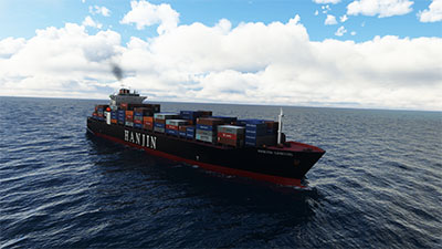 Hanjin container ship in MSFS.