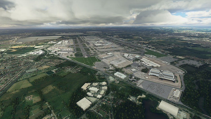 London Heathrow (EGLL) depicted in the sim.