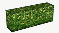 Basic two foot wide eight foot long hedge scenery.