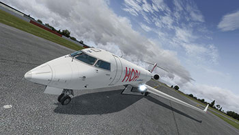 HOP CRJ on runway.