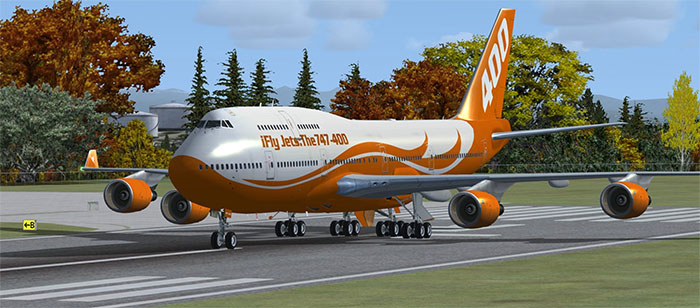 iFly 747 on runway