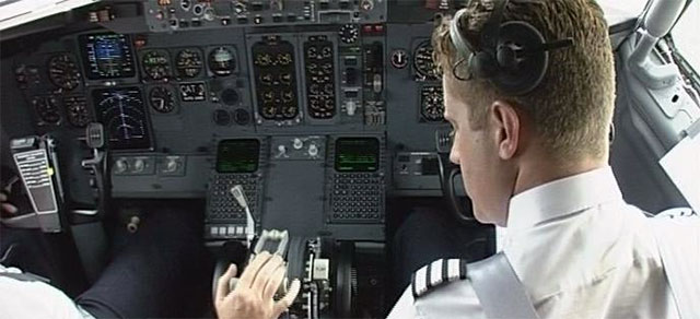 Flight deck from in-cockout DVD video