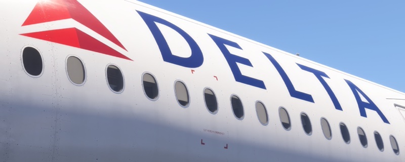 Texture detailing shown on a Delta A350.