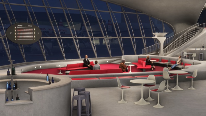Inside the terminal building
