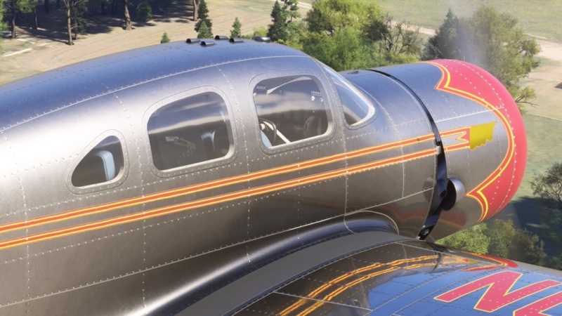 Metal design of the aircraft showing stunning metallic details in MSFS 2024.
