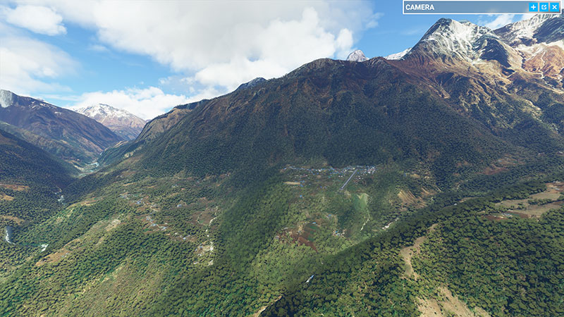 An approach into Lukla in MSFS.