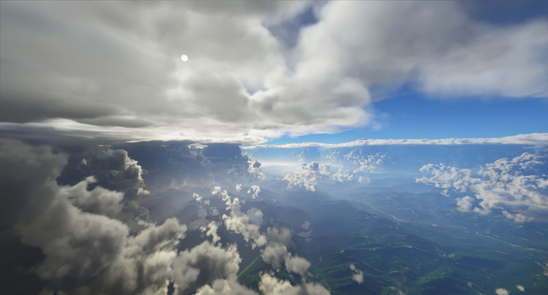 Volumetric cloud demonstration.