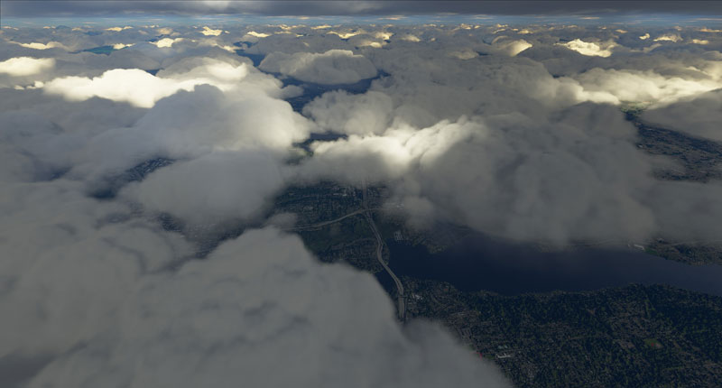 Highly detailed cloud layers.