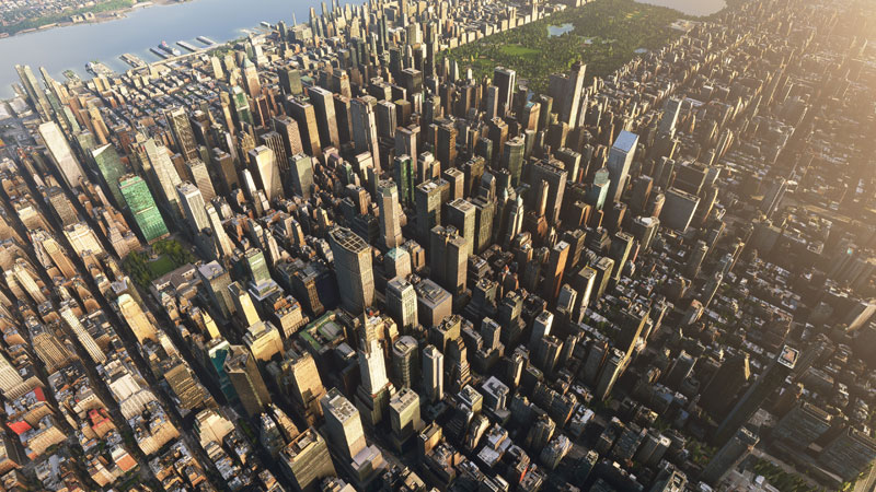 New York with 3D buildings.