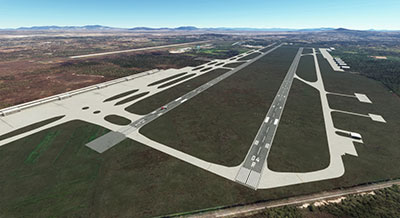 The airport depicted after installing the mod.