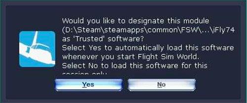 Would you like to designate this module as trusted software?